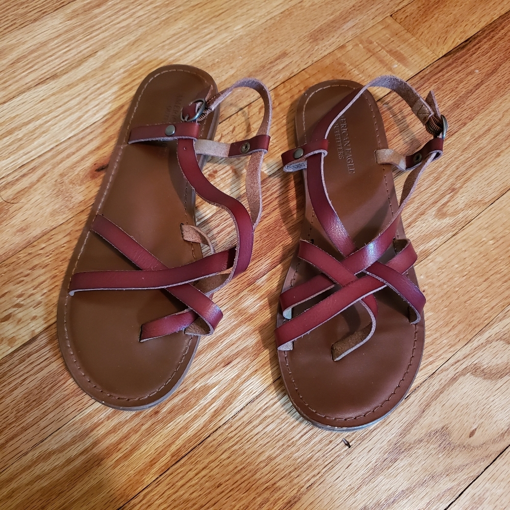 American Eagle Brown Leather Sandals
